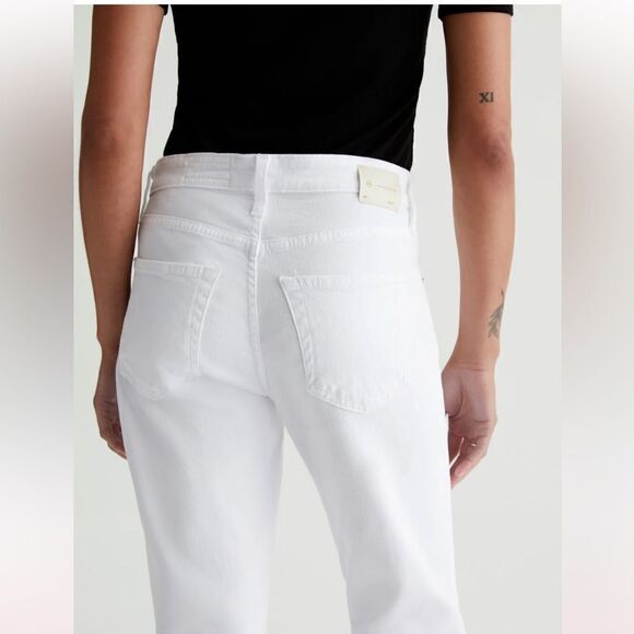 AG Ex-Boyfriend Slouchy Slim Straight Leg Jeans White Size 32 NWT - Picture 5 of 11